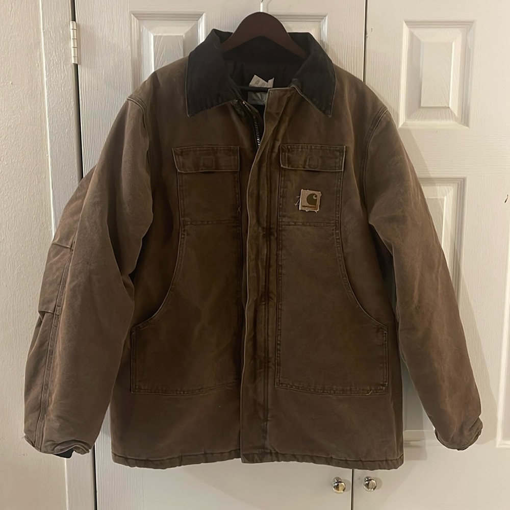 Vintage 90's Carhartt C26 Arctic Quilt Lined Insulated
Coat Size XL Tall In CHT